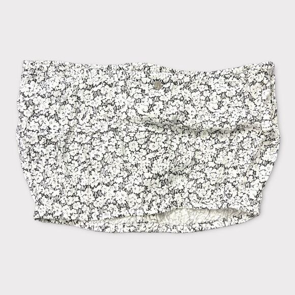 Volcom Women’s Black and White Floral Bae Bae Doll Tube Top Size XS or Medium - Picture 4 of 9